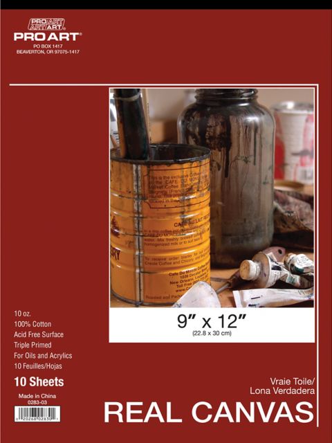 Pro Art 9x12 Real Canvas 10 Sheet Pad